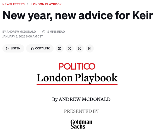 Politico - New year, new advice for Keir - 2026-01-02